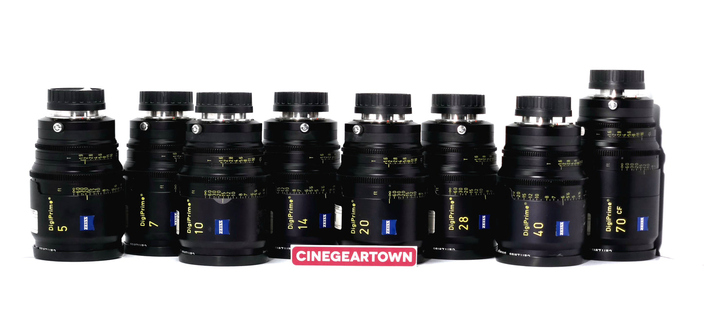 ZEISS DIGIPRIME HD LENS SET – 8-LENS KIT IN CUSTOM FOAMED HARD CASES